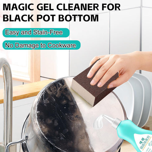 Magic Gel Cleaner for Black Pot Bottom,150 g Pot Bottom Cleaning Gel, Stainless Steel Cleaner for Bottom of Pots and Pans, Pot Gel Cleaner Effortl...