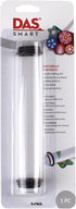 DAS Smart Acrylic Roller - 8-Inch Solid Acrylic Clay Rolling Pin with 3 Adjustable Rings in Sizes 2.5, 3.5 and 5mm - Easy to Clean Black Clay Roll...