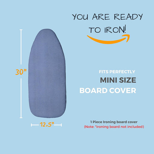 12.5 X 30 inch Smart Table top Ironing Board Cover and Pad with Standard Size, Fits Small, Mini Board, Easy Placement, Extra Thick Padding, Elasti...