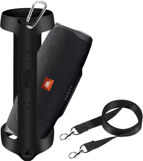 Silicone Case Cover for JBL Charge 4 Portable Waterproof Wireless Bluetooth Speaker, Travel Gel Soft Skin,Waterproof Rubber Carrying Pouch with St...