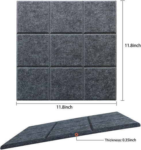 Large 11.8"x11.8" Felt Board Tiles for Wall with 30 Push Pins, Pack of 6 Pin Board Notice Boards for Home Office Kitchen, Bulletin Board Wall Tile...