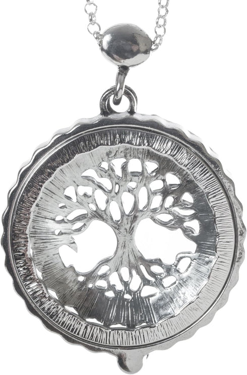 Artisan Owl Tree of Life 4x Magnifier Magnifying Glass Sliding Top Magnet Pendant Necklace, 30"...