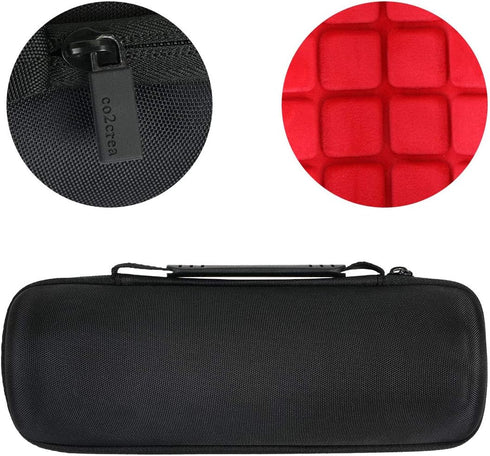 co2CREA Hard Travel Case Replacement for Ultimate Ears UE BOOM 4 / BOOM 3 Portable Bluetooth Wireless Speaker (Black Case + Inside Sunset Red)...