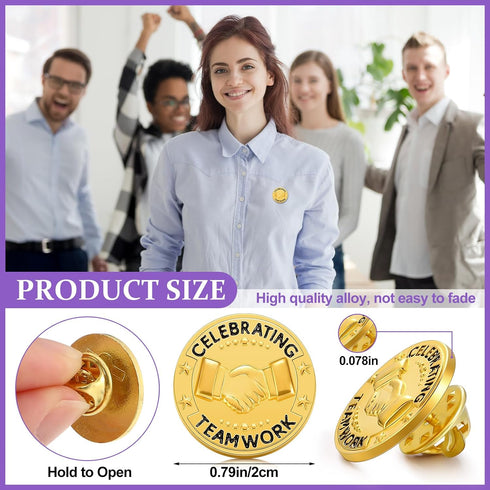 50 Pcs Employee of The Month Lapel Pin Employee Star Recognition Pins Employee Enamel Pins Gold Plated Enamel Employee Pin Performance Reward Pin ...