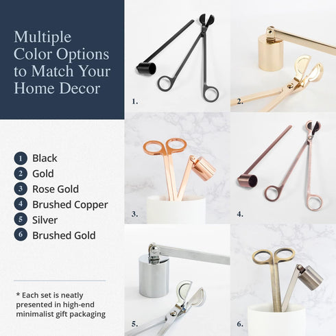 Candle Wick Trimmer and Candle Snuffer Accessory Set – Pick Your Color...