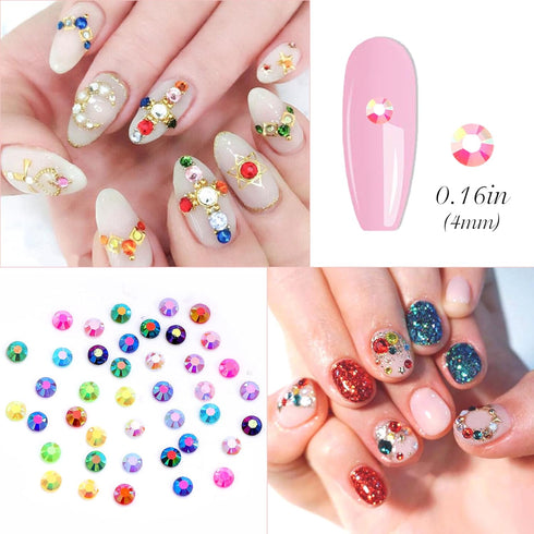 9000pcs Flatback Rhinestones, ZYNERY 15 Mixed Color Flat Back Gems Round Shape Crystals Rhinestones for Crafts Nail Face Art Shoes Diamond Paintin...