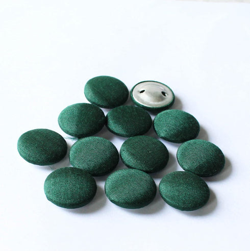 Round Handmade Buttons Dupion Fabric Covered 12 Button for Sewing Scrapbooking Clothes Craft...