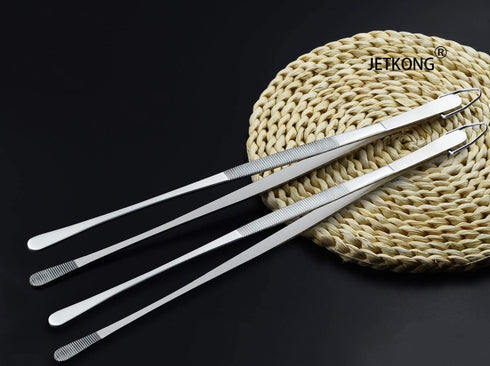 JETKONG 2 Pieces Long Food Tweezers Kitchen Tweezer Tong Chopsticks Tongs Stainless Steel Kitchen Cooking Forceps...