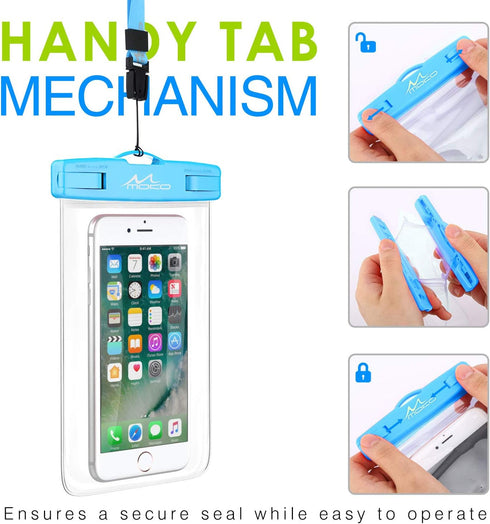 MoKo Waterproof Phone Pouch 4Pack, Underwater Phone Case Dry Bag with Lanyard Compatible with iPhone 14 13 12 11 Pro Max X/Xr/Xs Max/SE 3, Galaxy ...