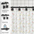 GILLAS Shower Curtain Decorative Hooks, Set of 12 Shower Curtain Rod Rings for Bathroom Rust Resistant Square, Black...