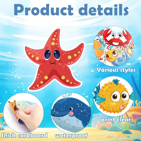 Fish Cutouts Tropical Fish Cutouts Classroom Bulletin Board Decorations, The Sea Ocean Creature Paper Decorations for Toddler Kids Classroom Schoo...