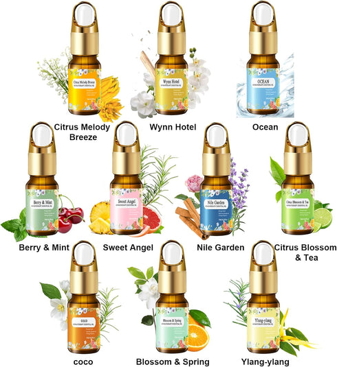Essential Oils for Diffusers for Home Essential Oil Set Organic Fragrance Oil Floral Fruit Set 10 Premium Aromatherapy Mixing Oil Gift for Candle ...