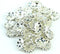RUBYCA 100pcs 10mm Wavy Rondelle Spacer Beads Silver Tone White Clear Czech Crystal for Bracelet Necklace Jewelry Making...