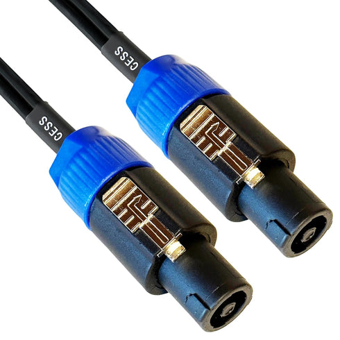 CESS-276-6f Braided-Type Pin Banana Plug to Speakon Speaker Cable, Secure Contact with Spring Clips, Super Soft Silicone 12 Gauge Wires (6 Feet)...