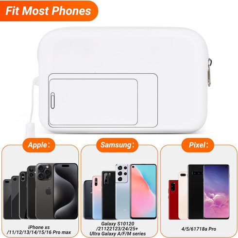 Silicone Bogg Bag Accessories Phone Holder with Zipper,Accessories Set for Bogg Bag Contain 2PCS Charms, Waterproof Cell Phone Holder Compatible w...