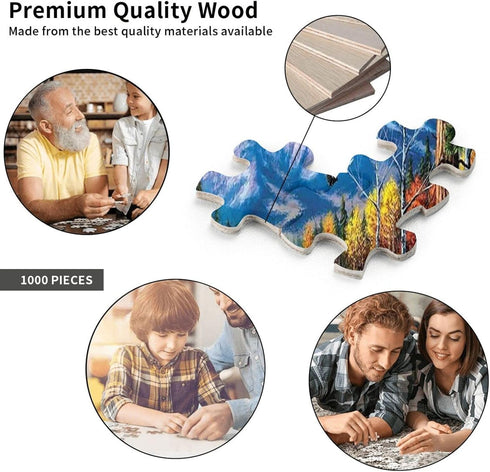 Black Bear Mountain Landscape Jigsaw Puzzles for Adults 300 Piece Puzzles for Adults and Children Wooden Educational Puzzles Gift Home Decoration...