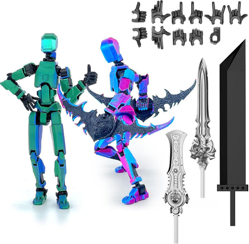 Assembled Titan 13 Action Figure,Lucky T13 Action Figure Multi-Jointed Movable, Dummy Hand Painted Figure, Desktop Decorations Game Gifts, (Laser ...