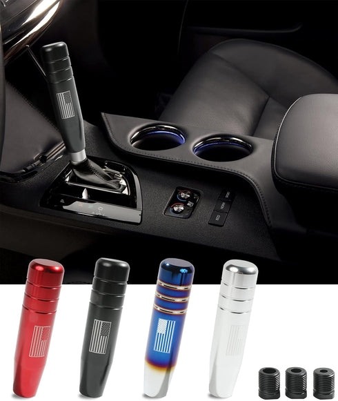 Gear Stick Shifter Knobs,American Flag Design Metal Long Shifter Knob,Aluminum Alloy Weighted Gear Lever Metal Stick Shifter Handle,Car Shift Hand...