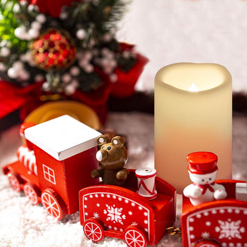 Outdoor Waterproof Flameless Candle with Timer Flickering Large Plastic Battery Operated LED Lantern Light Bright Electric Pillar for Outside Pati...