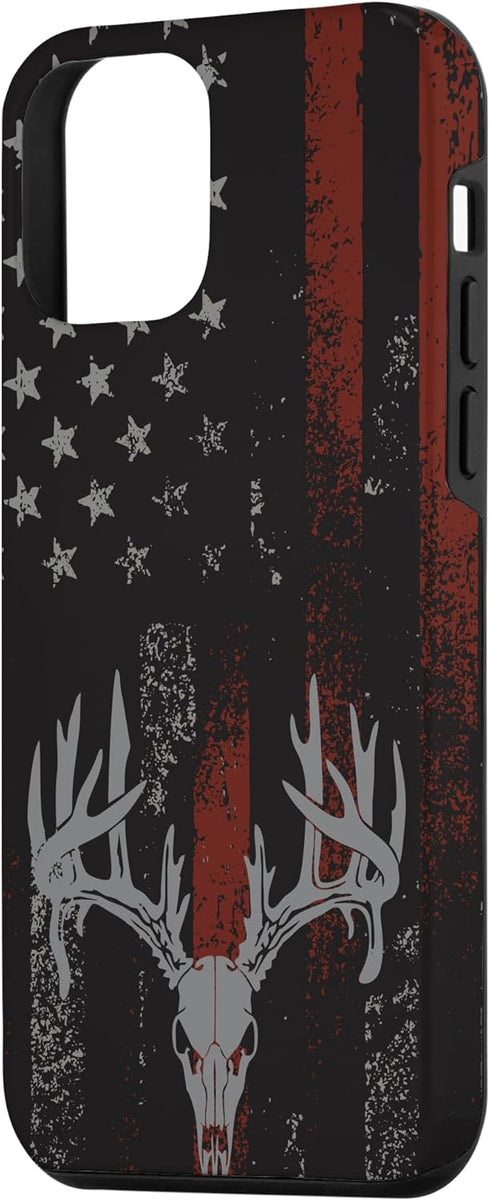 iPhone 12 mini American Flag Whitetail Deer Buck Hunting USA FLAG Hunter Case...