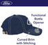 Ford Washed Cotton Adjustable Baseball Hat with Curved Brim and Bottle Opener, Navy Blue, One Size...