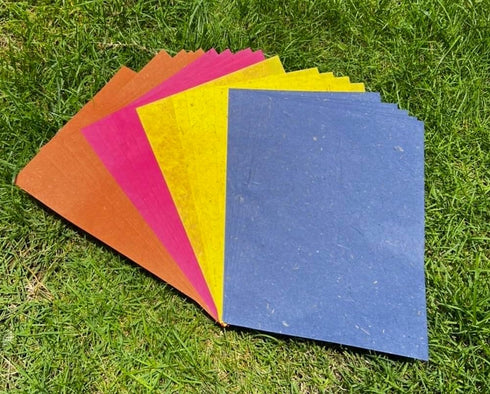 Natural Fiber Banana Bark A4 50 Sheets Mulberry Paper Sheets Art Tissue Washi Paper Design Craft Art Origami Suppliers Card Making (Mixed Colors B...