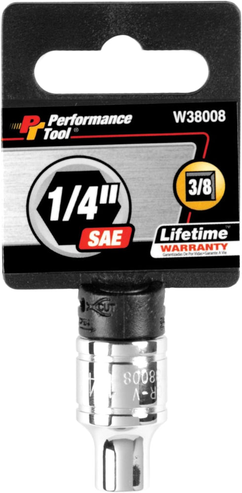 Performance Tool W38008 6-Point Socket, 3/8-Inch Drive, 1/4...