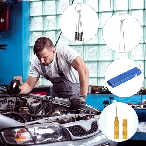 4 PCS Torch Tip Cleaner Set, Welding Torch Tip Cleaner with Drill Bit Torch Tip Cleaner Set for Carbon Carburetor Jet Cleaner with 10 Cleaning Nee...