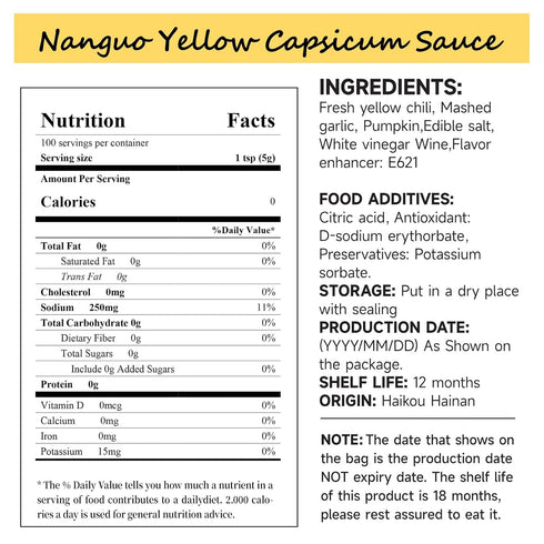 Nanguo Spicy Yellow Pepper Chili Sauce, 4.76 Oz...