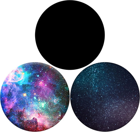 Foldable Phone Stand 360° Swivel Grips Phone iPhone Handle Tablet(3 Pack) - Black Nebula Galaxy Glitter Blue...