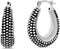 Oxidized Sterling Silver Beaded Texture Oval Black Hoop Earrings for Women...