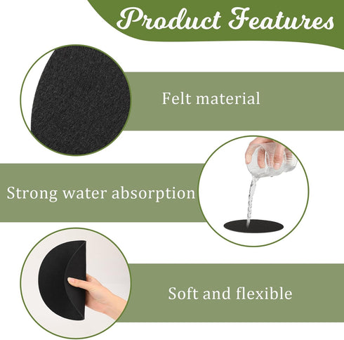 Plant Saucers for Indoors, 6PCS Round Felt Plant Mat Reversible Fabric Coaster Mat Absorbent Waterproof Plant Pot Saucers for Gardening, Indoor an...