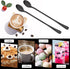 9 Inch Long Handle Iced Tea Spoon, DaKuan Set of 6 Stainless Steel Iced Teaspoon for Iced Tea, Coffee, Cocktail, Milkshake, Cold Drink (Black)...