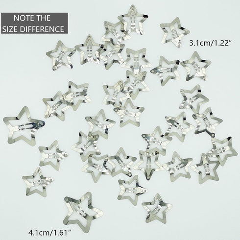 30 PCS 1.22" Star Hair Clips Snap Hair Barrettes Non Slip Star Hair Accessories for Girls Women 2000s Y2K Silver Metal Hair Clips...