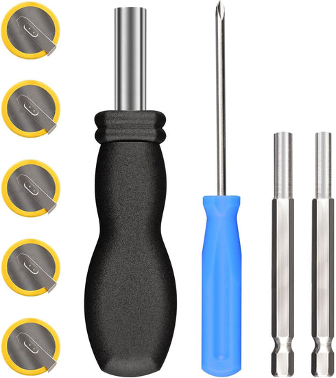 Triwing Screwdriver Set, 5 Pack CR2032 Batteries with Tabs Bundled with 3.8 mm & 4.5 mm Security Screwdriver Game Bit Tool Set for NES, SNES and N...