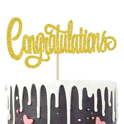 Congratulations Cake Topper, Congrats Grad Graduate, 2025 Graduation/Wedding/Birthday/Anniversary/Retirement Celebration Party Decorations Supplie...