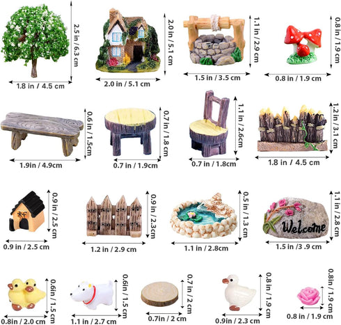 Fairy Garden Accessories, Fairies Welcome Garden Kit, 48pcs Miniature Fairy Garden Ornament for Christmas Decoration Fairy Garden Potted Plant Des...