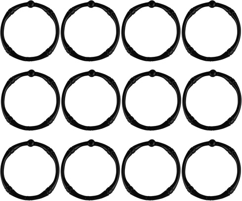 Shower Curtain Hooks, Rustproof Decorative Shower Curtain Rings Metal Round Shower Hooks for Bathroom Shower Rod, 12 Pack (Black)...