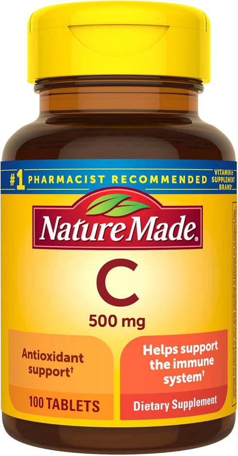 Nature Made Vitamin C 500 mg, Dietary Supplement for Immune Support, 100 Tablets, 100 Day Supply...
