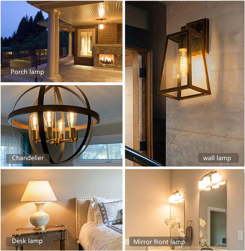 BORT Dimmable LED Edison Bulbs, 6W Equivalent to 60W Vintage Light Bulbs, E26 2700K ST58/ST19 LED Bulbs, Antique Flexible Spiral LED Filament Ligh...