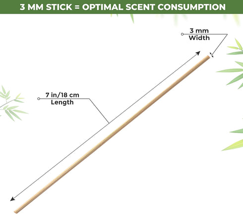 100 pcs Reed Diffuser Sticks – 7 Inch Natural Rattan Essential Oil Aroma Refill Wood Sticks for Spa, Fragrance, Aromatherapy (7"*3mm, Natural Colo...