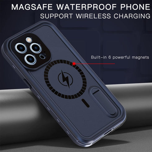 Compatible with iPhone 13 Pro Max Waterproof Case, Work with MagSafe Charging, Full Body Rugged Case with Built-in Screen Protector Military Grade...