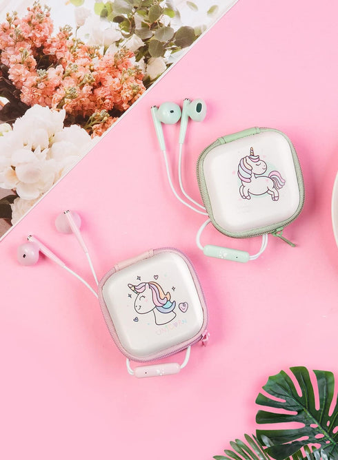 Earbuds for Kids with Storage Case Cute Kids Earbud with Mic Microphone for School Wired in-Ear Headphones for Girls Boys Adultskids Earbuds (Pink...