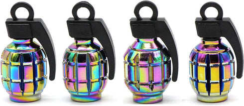 Accretion Aluminum Valve Stem Caps for Car, Motorbike, Trucks, Bike and Bicycle?Colorful?4 Pack...