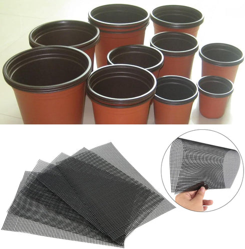 Flower Pot Hole Mesh Pad, Bonsai Bottom Grid Mat Squares Plant Pot Drainage Net Screens DIY Netting Gasket for Indoor Outdoor Gardening Succulent ...