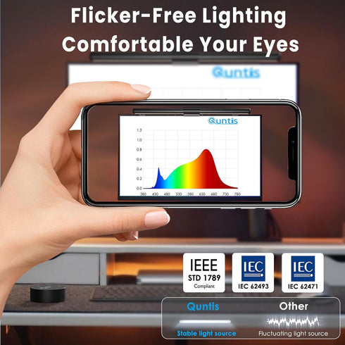 Quntis Computer Monitor Lamp, Screen Monitor Light Bar for Eye Caring, USB Reading LED Task Lamp with Auto-Dimming, Dimmable Light Bar, Touch Cont...
