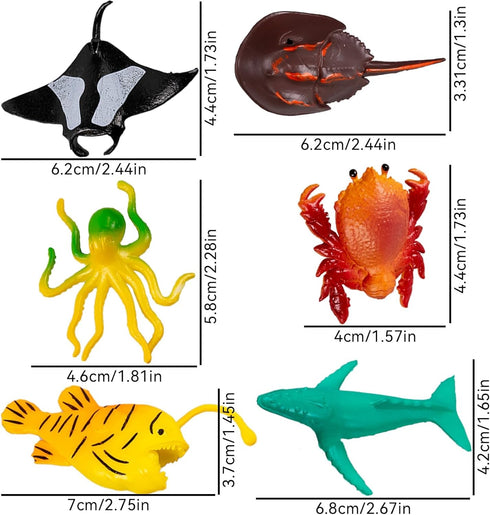 OuMuaMua 33 Pack Sea Animal Figure Toys Plastic Mini Ocean Animals Realistic Small Sea Creature Figure Toys Fake Under The Sea Creatures Bath Toys...