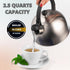 2.5 Liter Whistling Tea Kettle - Modern Stainless Steel Whistling Tea Pot for Stovetop Hot Water Boiler with Cool Grip Ergonomic Handle (Silver, 2...