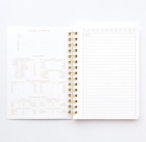 DesignWorks Ink A5 6" x 8.25" Juniper Green Textured Paper Notebook Journal with Gold Accents, Lined Pages, and Durable Spiral Binding for Work, W...