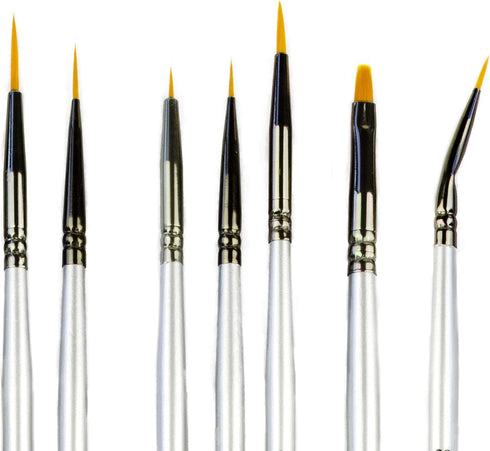 Best Model Miniature Paint Brushes - Small Detail Paint Brush Set - 7 pcs Model Paint Brushes for Miniature Painting, Fine Detailing – Tiny, Mini,...